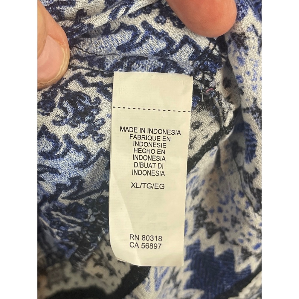 Lucky Brand Blouse Womens XL Pink Blue Excellent Paisley Patchwork Long Sleeve - Picture 13 of 14